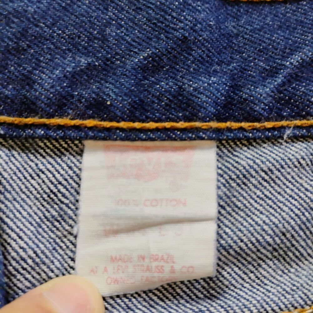 Vintage Levi's 505 Orange Tab Jeans 34x31 Straight Dark Wash 80's Denim - Picture 9 of 16
